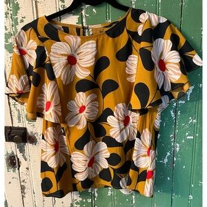 Anthropologie Eva Franco Floral Blouse Top size 4 Small